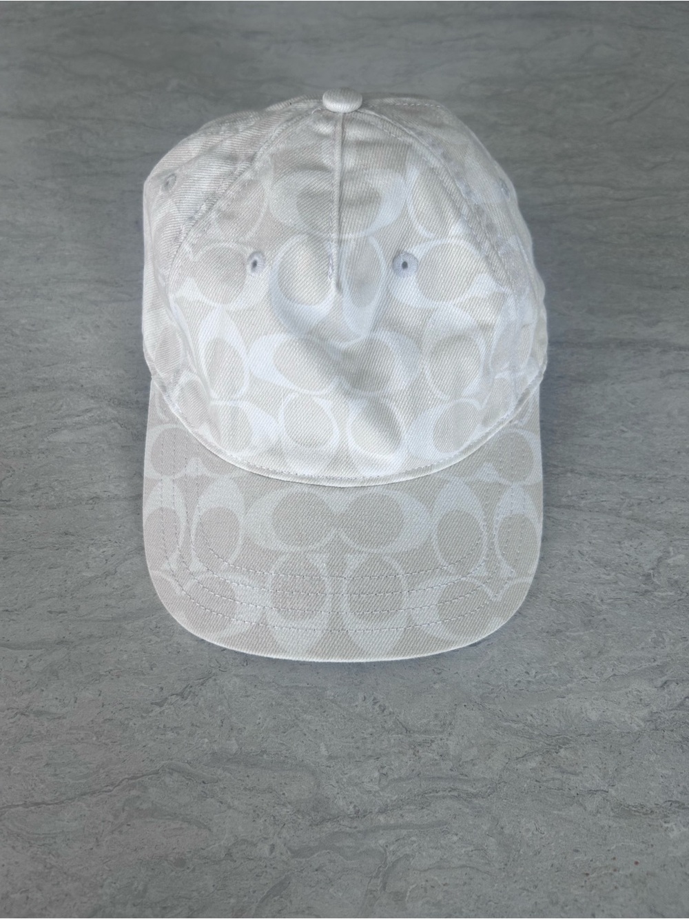Coach White Signature Monogram Baseball Cap